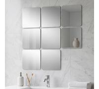8 Pièces Miroir a Coller Sur Porte Placard 20x20cm | Miroir Collant Mural,Miroir Autocollant pour Salle de Bain, Salon, Chambre, Incassable, Assemblage Libre, Haute Définition