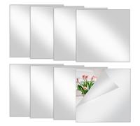 8 Pièces Miroir Autocollant, 20×20cm Miroirs Adhesifs Muraux, Carrés | Flexible, Acrylique Miroirs Collant Mural, Incassable, Bricolage, sans Cadre, Miroir à Coller, pour Salle de Bain, Salon
