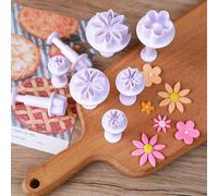 8 pièces Moule à gâteau fleur de prunier et marguerite, tampon à biscuits, outils de décoration de cuisson Taille UniquePolypropylène