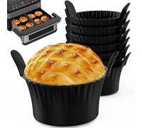 8 Pièces Moule Muffins Silicone, Moule Muffin Air Fryer Alimentaire san BPA | Moule a Muffin Air Fryer Réutilisables et Antiadhésifs, Muffins Silicone pour Muffins, Gâteaux, Crèmes et Puddings