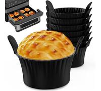 8 Pièces Moule Muffins Silicone Moule Silicone Air Fryer Alimentaire sans BPA Moule a Cake Réutilisables et Antiadhésifs