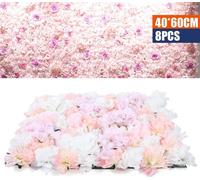8 pièces mur de fleurs artificielles mur de roses bricolage mariage rue fond décoration murale panneau de fleurs artificielles 40 * 60cm