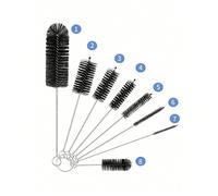 8 pièces Nettoyeur de paille en métal - Brosse en acier inoxydable extra longue, pour nettoyer les pailles réutilisables, les bouteilles d'eau et les pipes Blanc,noirAlliage d'aluminium