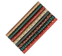 8 Pièces Papier Présent de Noël en Kraft, Style Rétro, Découpe | Motifs Classiques de Noël, Usage pour Fleurs et Pliage Origami, Format Aléatoire, Finition Délicate Style Aléatoire