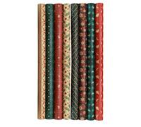 8 Pièces Papier Présent de Noël Kraft pour Fleurs, Motif Rétro | Emballage Floral, Usage Origami et Paquet, Style Classique, Papier Épais, Thème Festif, Lot Aléatoire Style Aléatoire