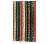 8 Pièces Papier Présent de Noël Soi-même, Emballage Bouquet | Motifs de Noël Classiques, Découpe pour Fleurs, Usage Emballage et Origami, Style Délicat Style Aléatoire