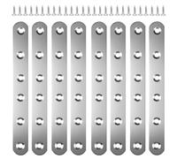 8 Pièces Patte d'Assemblage Métal, 165mmx20x3mm, Acier Inoxydable | Connecteurs Plats, Équerre Plate Inox, 60 Vis Incluses, Pour Meubles Bois, Armoires, Chaises, Tables