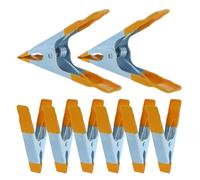 8 Pièces Pince à Ressort pour Support de Fond, 4 Pouces, Forte | A Mâchoire de 1,4 Pouce, Usage Studio et Maison, Métal Chromé Pvc, Orange