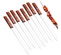 8 Pièces Pique a Brochette pour Barbecue, Pic Brochette Inox, Réutilisable Accessoire Barbecue, Solide Pratique Ustensiles Barbecue, pour Camping, Fêtes, Anniversaires, Pique-Niques