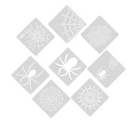 8 Pièces Pochoir Araignée Réutilisable pour Bois, Mur, Tissu | PET Blanc, Usage Airbrush et Multi-surfaces, Style Gothique, Modèle DIY pour Décoration Intérieure
