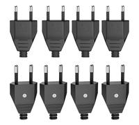 8 Pièces Prise Electrique Male, Fiche Male Prise Electrique 250V 2.5A, Prise Male Plate, Fiche Euro Schuko Fiche D'alimentation Domestique Décorative à Encastrer ou à Remplacer, Prise Electrique Male
