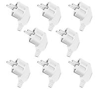 8 Pièces Prise Electrique Male Prise Male Exterieur Fiches Schuko 250V 16A D'alimentation Fiche Coudée pour Les Câbles de 8 à 10 mm Fiche pour Appareils Electroménagers (Blanc(16A))
