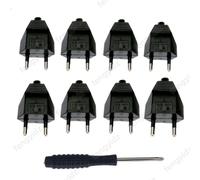 8 pièces prise européenne ue avec tournevis 2 broches mâle adaptateur de prise de courant électrique ca 110 V ~ 250 V connecteur de rallonge rechargeable black