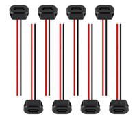 8 Pièces Prise USB C Femelle 2 Broches, Connecteur 3A Montage Panneau | Embase USB C Femelle à souder avec boucle de fixation, idéale pour projets DIY, audio voiture et équipements électroniques