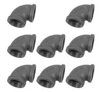 8 Pièces Raccord de Tuyau Coudé en Fer Noir, Connecteur | Écoulement Fluide, Installation Rapide, Étanchéité Fiable, Jonction sans Fuite, Usage sur Hose et Système