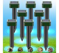 8 Pièces Repulsif Taupe, Répulseur de Taupes à Ultrasons Alimenté par L'énergie Solaire pour la Pelouse et Le Jardin Repousse Rapidement Les Serpents, Campagnols, Ecureuils, Loutres et Lézards