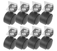 8 Pièces Roulettes Pivotantes L Filetées 1,5 Pouce en Plastique | Remplacement Noir, Roulement Fluide, Forte Charge, Installation Simple, Usage Mobilier de Bureau