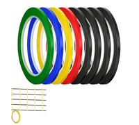 8 pièces Rubans adhésifs pour Tableau Blanc, 5 Couleurs, Ruban à Grille Auto-adhésif, Scotch Fin pour marquage précis, Organisation Bureau, école et Planification créative, 3 mm x 66 m