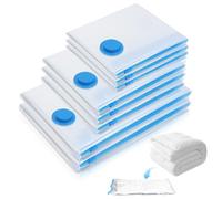 8 Pièces Sac Sous Vide Vetement Aspirateur Sac de Rangement Sous Vide | 3 Petit 40×60cm 3 Moyen 80x60cm 2 Très Grand 120x100cm Compression Housse Aspirable Rangement Réutilisable pour Vêtements