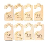 8 Pièces Séparateurs de Placard pour Bébé en Bois, Diviseurs de Garde-Robe Bébé, Organisation de Dressing de 0 à 24 Mois, Vêtements Bébé Organisez, 18x8x3mm avec Sac OPP