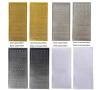 8 pièces/Set Autocollants de lettres multicolores, feuille d'or & d'argent, matériau de décoration photo autocollant PVC DIY, autocollants de compte manuel créatif, autocollants de décoration de cadea