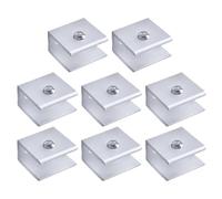 8 Pièces Support de Fixation Réglable en Aluminium Argenté | Installation Rapide, Structure Robuste, Support Stable, Surface Lisse, pour Panneaux et Rayonnages en Verre