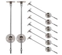 8 Pièces Support de Porte Relevable en Métal Base Ronde, Charnière | Tige de Maintien, Fer Argenté, Usage pour Portes et Couvercles, Bricolage Mobilier, Gain de Place