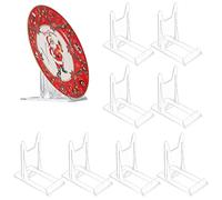 8 Pièces Support de Présentation Réglables, Supports de Plaque Affichage en Plastique Transparent, Support Assiette Decorative, Chevalets Présentoir de Livre pour Cadres Photo CD, 11.5x11x6 cm