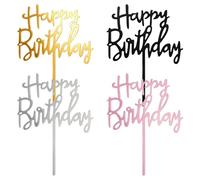 8 Pièces Topper Happy Birthday, Acrylique Paillettes Cupcake Toppers,Topper Gateau, Cake Topper pour Décorer Le Gâteau d'anniversaire pour Adultes,Mère