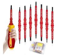 8 Pièces Tournevis Electricien, Multifonctionnel 14 en 1 VDE Lot Tournevis, Jeu de Tournevis Isolés avec Poignée Souple, Tournevis Interchangeable pour Réparation d'Un Électricien
