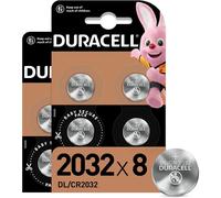 8 Piles CR2032 Duracell Bouton Lithium 3V