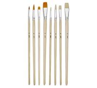 8 Pinceaux - Plat - Rond - Acrylique Et Huile - Fibres Synthétiques Et Naturelles - Manche Long - Pébéo