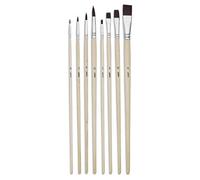 8 Pinceaux - Plat - Rond - Acrylique Et Huile - Fibres Synthétiques - Manche Long - Pébéo