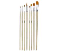 8 Pinceaux - Plat - Rond - Acrylique Et Huile - Fibres Synthétiques - Manche Long - Pébéo