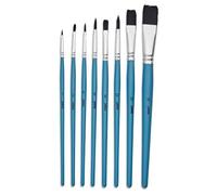 8 Pinceaux - Rond Et Plat - Aquarelle - Imitation Petit-Gris - Plusieurs Tailles - Pébéo