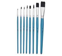8 pinceaux - Rond et plat - Aquarelle - Imitation petit-gris - Plusieurs tailles - Pébéo