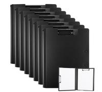 8 planches de bureau A4 avec double clip, noires, en polypropylène, dimensions 31,5 x 24 cm