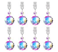 8 poids pour nappes, en cristal avec clip métallique, avec un pendentif transparent en forme de fleur de prunier