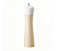 8 Pouces Moulin À Sel Et Poivre En Bois Caoutchouc Chapeau Noir Blanc | Vis Réglable Pour Mouture Fine Ou Grossière, Noyau Céramique Sans Placage, Options Simple Ou Duo Noir Blanc