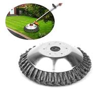 8 Pouces Tête Brosse Désherbage, Brosse de Roue de Fil D'acier Universel Métal Fixation de Débroussailleuse 25,4MM x 200MM