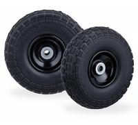 Relaxdays Roue pour diable noir en lot de 8