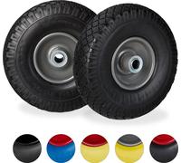 8 roues pour diable, pneus en caoutchouc plein PU anti-crevaison, jante en acier 3.00-4", axe de 20 mm, charge maximale de 100 kg, dimensions 260 x 85 mm, noir-gris