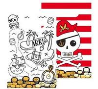 8 sachets cadeaux fête pirates 16x23cm - 9909916 AMSCAN Rouge G