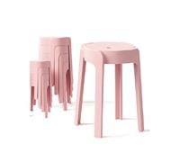 8 Tabourets Gigognes empilables BM HOME TAB-ROSE en plastique, légers pour la maison salle de uisine, jardin