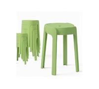 8 Tabourets Gigognes empilables BM HOME TAB-VERT en plastique, légers pour la maison, salle de uisine, jardin