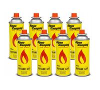 Set 8x cartouche de gaz Alpen Camping 400ml Certificat : Pi 0875, conforme à EN417, isobutane, plage de fonctionnement -10°c à +
