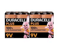 8 x Duracell 9 V Plus (2 ampoules de 4 batteries) 8 piles (6LR61/MN1604)
