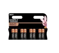 8 x Duracell AA Simply (1 blister de 8 batteries) 8 piles stylet (LR6/MN1500)
