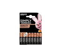 8 x Duracell AAA Simply (1 blister de 8 batteries) 8 piles mini stylet (LR03/MN2400)