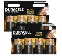 8 x Duracell D size plus Power MN1300 LR20 piles alcalines